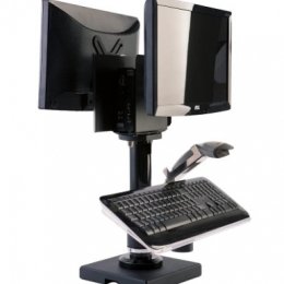 Suporte para Duplo Monitor, CPU, Teclado e Leitor de Código de Barras | TI Tech